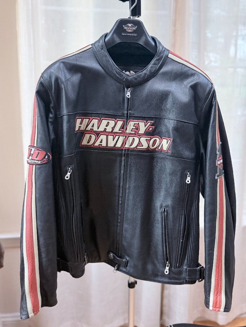 Harley-Davidson Genuine Cowhide Leather Racing Jacket Men’s Large